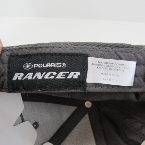 Ranger Polaris Embroidered Logo Men's Gray Trucker Style Adj Strap Back Cap Hat - Picture 9 of 9